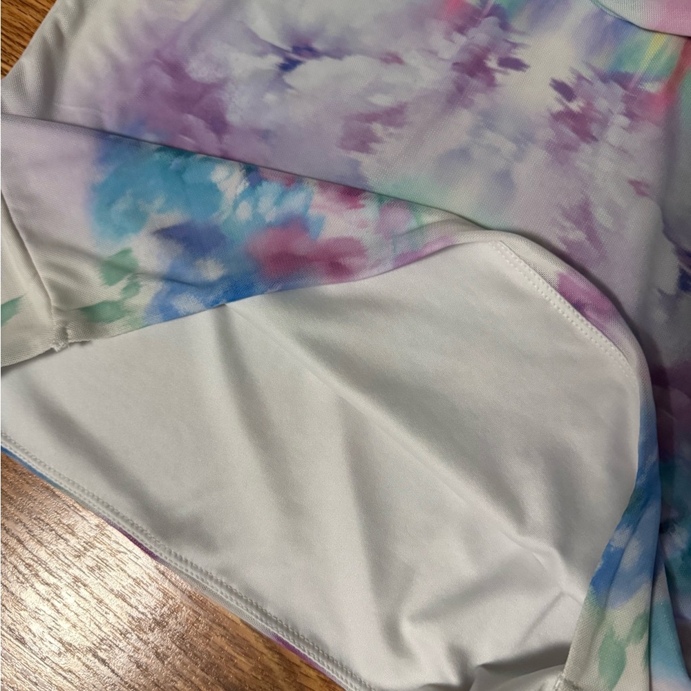 🆕 AFRM Mesh Lined Mini Dress Blur Blossom Colorful Size Medium - Picture 13 of 14